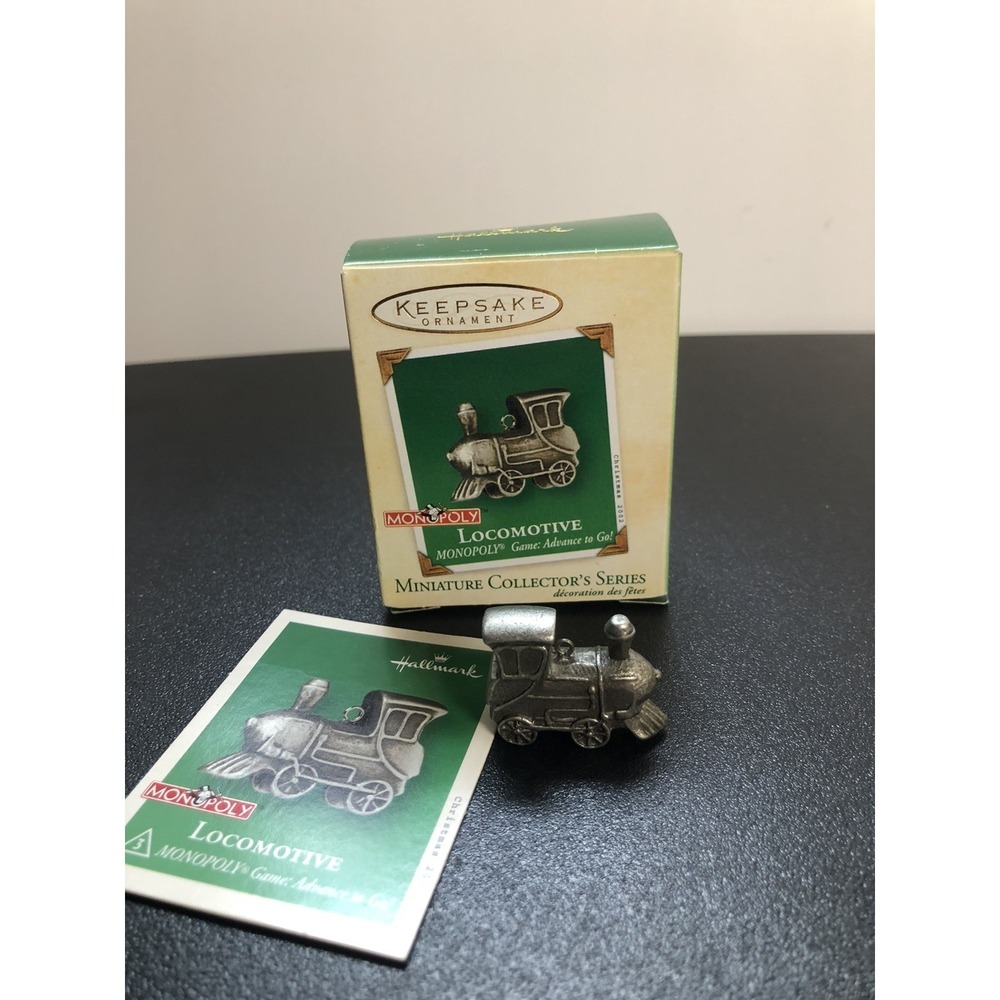 2002 Hallmark Monopoly Locomotive Ornament #3 Pewter Keepsake NIB